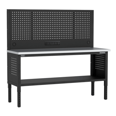 Sealey APMWB72COMBOSS Superline PRO® Modular Workbench with Pegboard Back Panel Stainless Steel Worktop 1830mm - APMWB72COMBOSS - Sealey Tools UK - Trade Counter Direct