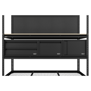 Sealey APMWBCOMBO1 Heavy-Duty Modular Workbench & Racking Kit with 3 Storage Units - APMWBCOMBO1 - Sealey Tools UK - Trade Counter Direct