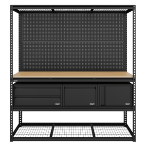 Sealey APMWBCOMBO1 Heavy-Duty Modular Workbench & Racking Kit with 3 Storage Units - APMWBCOMBO1 - Sealey Tools UK - Trade Counter Direct