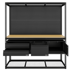Sealey APMWBCOMBO1 Heavy-Duty Modular Workbench & Racking Kit with 3 Storage Units - APMWBCOMBO1 - Sealey Tools UK - Trade Counter Direct