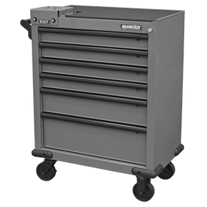 Sealey APMWS2 Superline PRO® Rollcab 6 Drawer with Vice Base - Grey/Black - APMWS2 - Sealey Tools UK - Trade Counter Direct