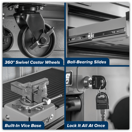 Sealey APMWS2 Superline PRO® Rollcab 6 Drawer with Vice Base - Grey/Black - APMWS2 - Sealey Tools UK - Trade Counter Direct