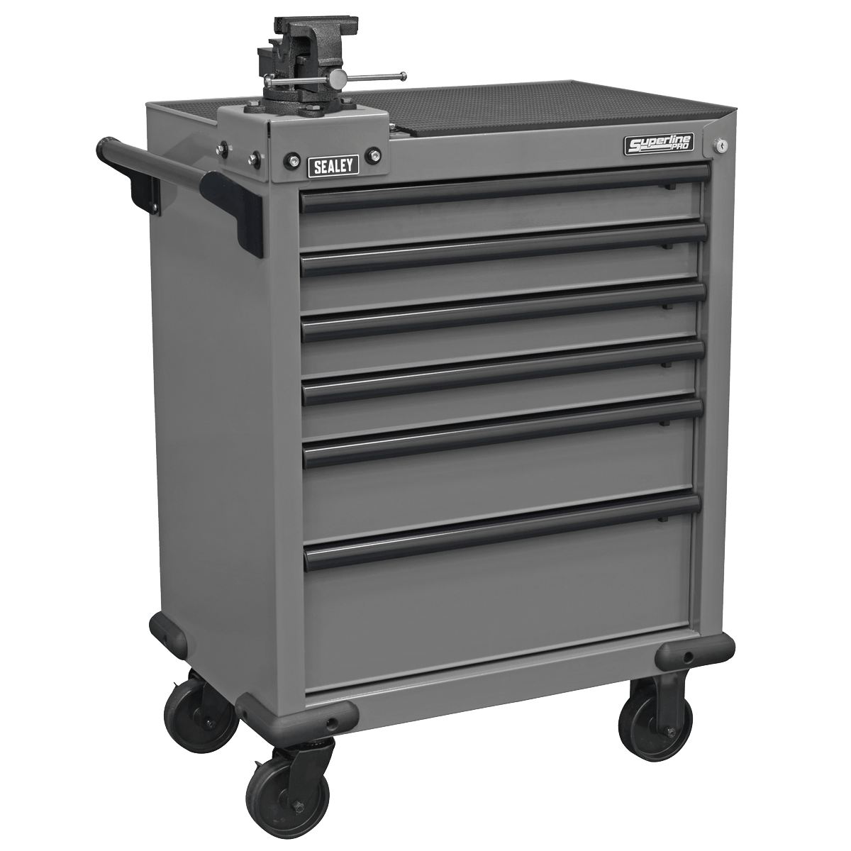 Sealey APMWS2COMBO Superline PRO® Rollcab 6 Drawer with SG Swivel Base 100mm Vice - APMWS2COMBO - Sealey Tools UK - Trade Counter Direct