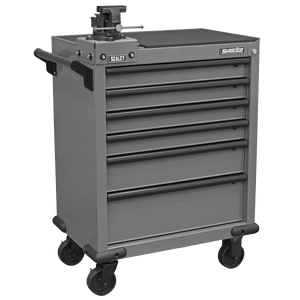 Sealey APMWS2COMBO Superline PRO® Rollcab 6 Drawer with SG Swivel Base 100mm Vice - APMWS2COMBO - Sealey Tools UK - Trade Counter Direct