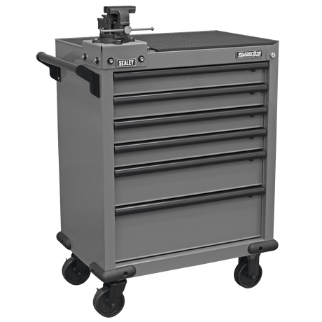 Sealey APMWS2COMBO Superline PRO® Rollcab 6 Drawer with SG Swivel Base 100mm Vice - APMWS2COMBO - Sealey Tools UK - Trade Counter Direct