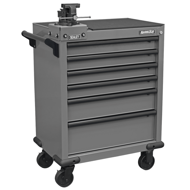 Sealey APMWS2COMBO Superline PRO® Rollcab 6 Drawer with SG Swivel Base 100mm Vice - APMWS2COMBO - Sealey Tools UK - Trade Counter Direct