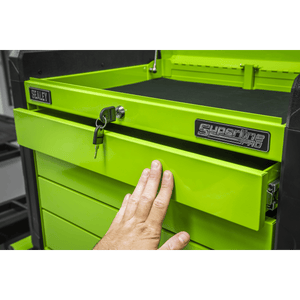 Sealey APPD4G Superline PRO® Push-to-Open Topchest 4 Drawer - Green - APPD4G - Sealey Tools UK - Trade Counter Direct