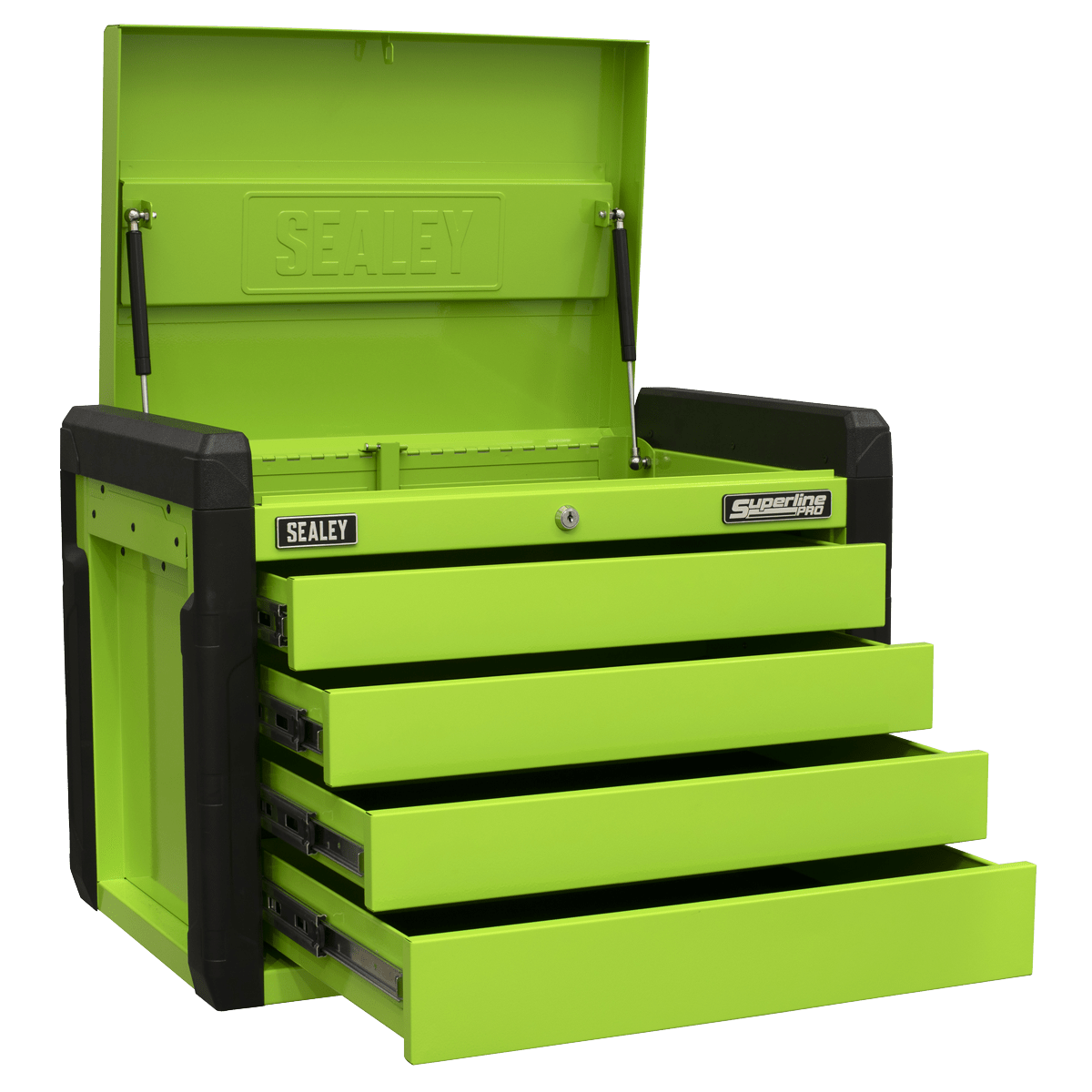 Sealey APPD4G Superline PRO® Push-to-Open Topchest 4 Drawer - Green - APPD4G - Sealey Tools UK - Trade Counter Direct