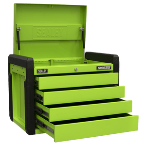 Sealey APPD4G Superline PRO® Push-to-Open Topchest 4 Drawer - Green - APPD4G - Sealey Tools UK - Trade Counter Direct