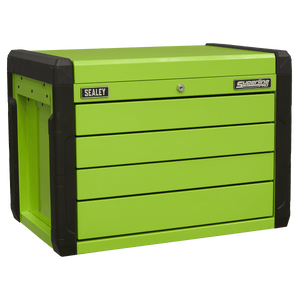Sealey APPD4G Superline PRO® Push-to-Open Topchest 4 Drawer - Green - APPD4G - Sealey Tools UK - Trade Counter Direct