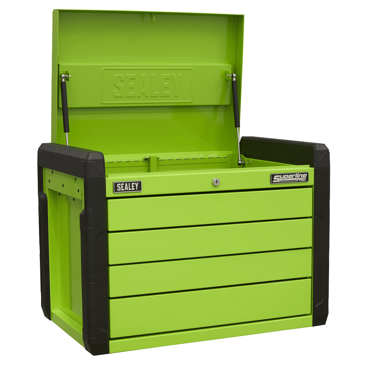 Sealey APPD4G Superline PRO® Push-to-Open Topchest 4 Drawer - Green - APPD4G - Sealey Tools UK - Trade Counter Direct