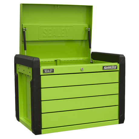 Sealey APPD4G Superline PRO® Push-to-Open Topchest 4 Drawer - Green - APPD4G - Sealey Tools UK - Trade Counter Direct