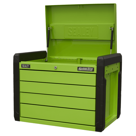 Sealey APPD4G Superline PRO® Push-to-Open Topchest 4 Drawer - Green - APPD4G - Sealey Tools UK - Trade Counter Direct