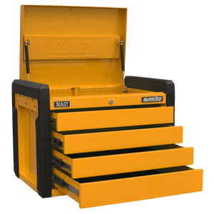 Sealey APPD4O 4 - Drawer Push - to - Open Topchest with Ball - Bearing Slides - Orange - APPD4O - Sealey Tools UK - Trade Counter Direct
