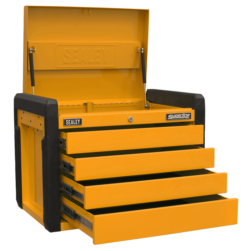 Sealey APPD4O 4 - Drawer Push - to - Open Topchest with Ball - Bearing Slides - Orange - APPD4O - Sealey Tools UK - Trade Counter Direct