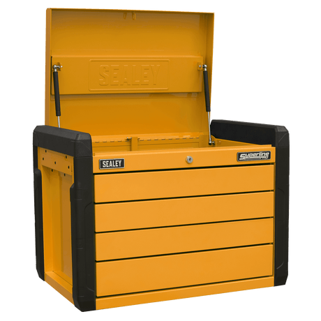 Sealey APPD4O 4 - Drawer Push - to - Open Topchest with Ball - Bearing Slides - Orange - APPD4O - Sealey Tools UK - Trade Counter Direct