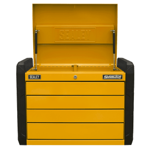 Sealey APPD4O 4 - Drawer Push - to - Open Topchest with Ball - Bearing Slides - Orange - APPD4O - Sealey Tools UK - Trade Counter Direct