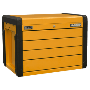 Sealey APPD4O 4 - Drawer Push - to - Open Topchest with Ball - Bearing Slides - Orange - APPD4O - Sealey Tools UK - Trade Counter Direct