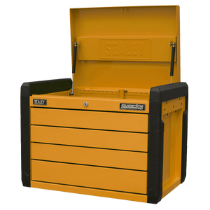 Sealey APPD4O 4 - Drawer Push - to - Open Topchest with Ball - Bearing Slides - Orange - APPD4O - Sealey Tools UK - Trade Counter Direct