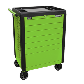 Sealey APPD7G Rollcab 7 Drawer Push - To - Open Hi - Vis Green - APPD7G - Sealey Tools UK - Trade Counter Direct