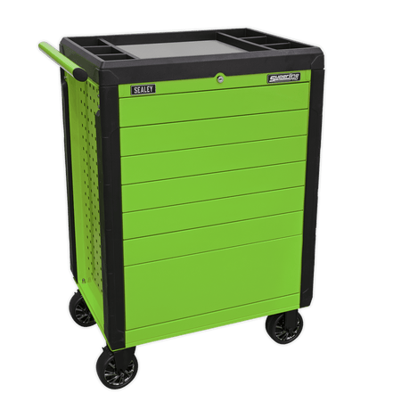 Sealey APPD7G Rollcab 7 Drawer Push - To - Open Hi - Vis Green - APPD7G - Sealey Tools UK - Trade Counter Direct