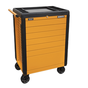 Sealey APPD7O Rollcab 7 Drawer Push - To - Open Hi - Vis Orange - APPD7O - Sealey Tools UK - Trade Counter Direct