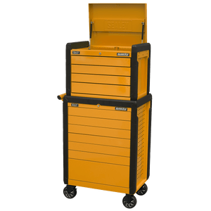 Sealey APPDSTACKO Superline PRO® Push-To-Open Topchest & Rollcab Combination 11 Drawer - Orange - APPDSTACKO - Sealey Tools UK - Trade Counter Direct