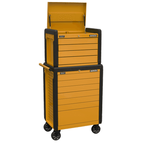 Sealey APPDSTACKO Superline PRO® Push-To-Open Topchest & Rollcab Combination 11 Drawer - Orange - APPDSTACKO - Sealey Tools UK - Trade Counter Direct