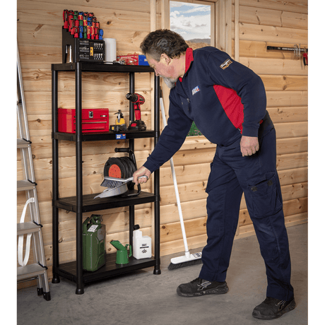 Sealey APPR4 Plastic Racking Unit with 4 Shelves 25kg Capacity Per Level - APPR4 - Sealey Tools UK - Trade Counter Direct