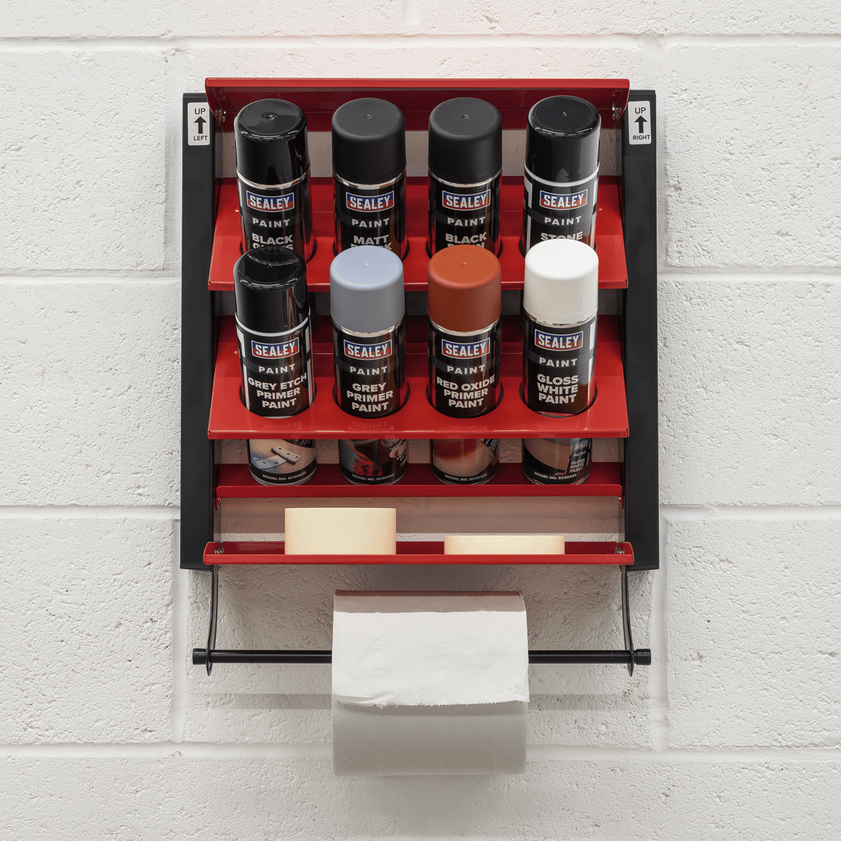 Sealey APSCR8 Spray Can Storage Rack with 8 Can Holders - APSCR8 - Sealey Tools UK - Trade Counter Direct