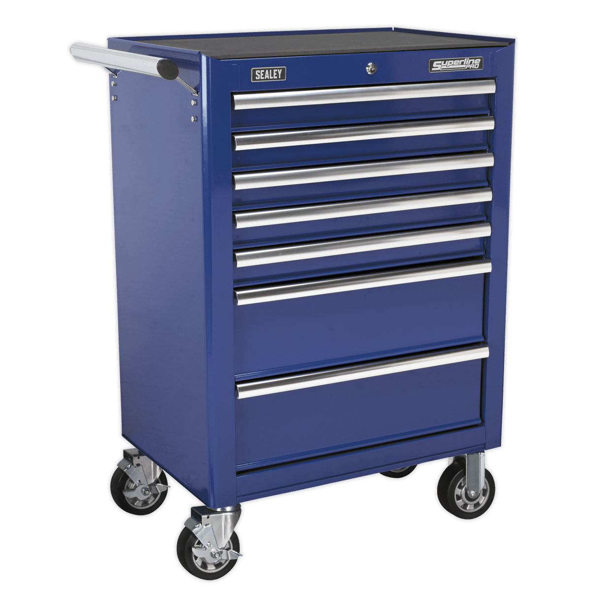 Sealey APSTACKTC Superline PRO® Topchest, Mid-Box Tool Chest & Rollcab Combination 14 Drawer - Blue - APSTACKTC - Sealey Tools UK - Trade Counter Direct