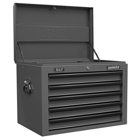 Sealey APSTACKTGR Superline PRO® Topchest, Mid-Box Tool Chest & Rollcab Combination 14 Drawer - Grey - APSTACKTGR - Sealey Tools UK - Trade Counter Direct
