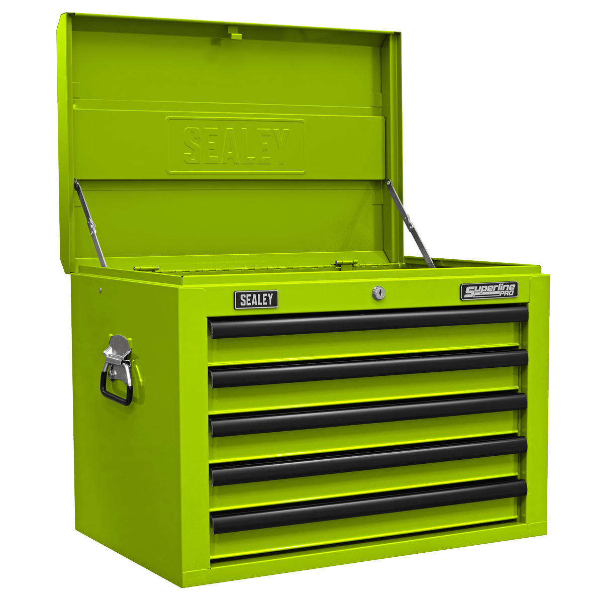 Sealey APSTACKTHV Superline PRO® Topchest, Mid-Box Tool Chest & Rollcab Combination 14 Drawer - Green - APSTACKTHV - Sealey Tools UK - Trade Counter Direct