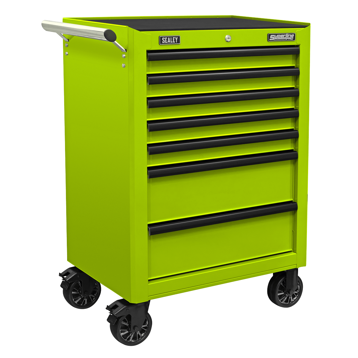 Sealey APSTACKTHV Superline PRO® Topchest, Mid-Box Tool Chest & Rollcab Combination 14 Drawer - Green - APSTACKTHV - Sealey Tools UK - Trade Counter Direct