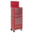 Sealey APSTACKTR Superline PRO® Topchest, Mid-Box Tool Chest & Rollcab Combination 14 Drawer - Red - APSTACKTR - Sealey Tools UK - Trade Counter Direct