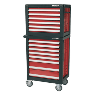 Sealey APTTC02 Premier™ Topchest & Rollcab Combination 14 Drawer with 1233pc Tool Kit - APTTC02 - Sealey Tools UK - Trade Counter Direct