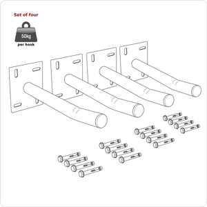 Sealey APWH Wall Mounting Storage Hooks - Set of 4 - APWH - Sealey Tools UK - Trade Counter Direct