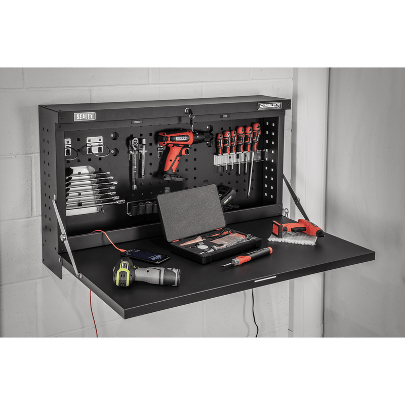 Sealey APWMW01 Superline PRO® Wall Mounting Foldable Workbench 900mm - APWMW01 - Sealey Tools UK - Trade Counter Direct