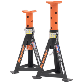 Sealey AS3O Axle Stands (Pair) 3tonne Capacity per Stand - Orange - AS3O - Sealey Tools UK - Trade Counter Direct