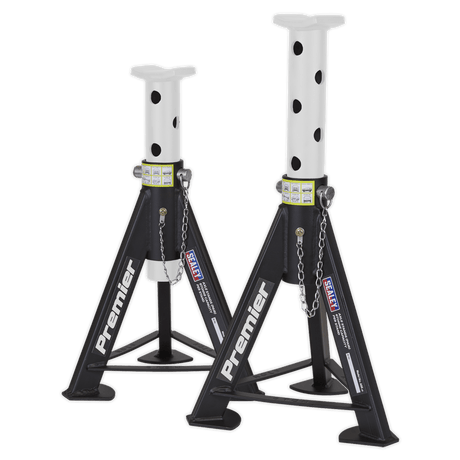 Sealey AS6 Axle Stands (Pair) 6tonne Capacity per Stand - White - AS6 - Sealey Tools UK - Trade Counter Direct