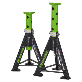 Sealey AS6G Axle Stands (Pair) 6tonne Capacity per Stand - Green - AS6G - Sealey Tools UK - Trade Counter Direct