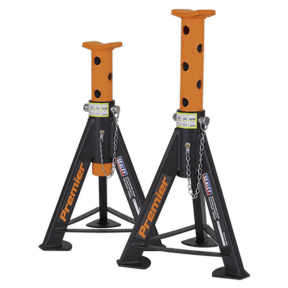 Sealey AS6O Axle Stands (Pair) 6tonne Capacity per Stand - Orange - AS6O - Sealey Tools UK - Trade Counter Direct