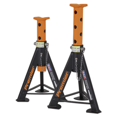 Sealey AS6O Axle Stands (Pair) 6tonne Capacity per Stand - Orange - AS6O - Sealey Tools UK - Trade Counter Direct