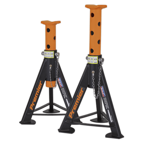Sealey AS6O Axle Stands (Pair) 6tonne Capacity per Stand - Orange - AS6O - Sealey Tools UK - Trade Counter Direct