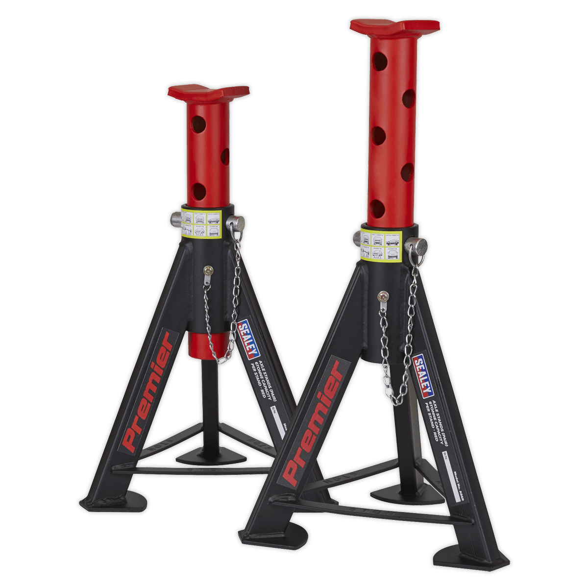 Sealey AS6R Axle Stands (Pair) 6tonne Capacity per Stand - Red - AS6R - Sealey Tools UK - Trade Counter Direct