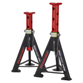 Sealey AS6R Axle Stands (Pair) 6tonne Capacity per Stand - Red - AS6R - Sealey Tools UK - Trade Counter Direct