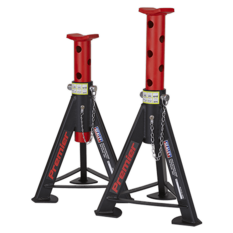 Sealey AS6R Axle Stands (Pair) 6tonne Capacity per Stand - Red - AS6R - Sealey Tools UK - Trade Counter Direct