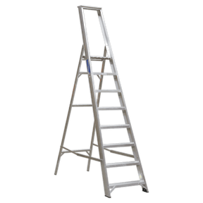 Sealey AXL8 Aluminium Step Ladder 8 - Tread Industrial BS 2037/1 - AXL8 - Sealey Tools UK - Trade Counter Direct