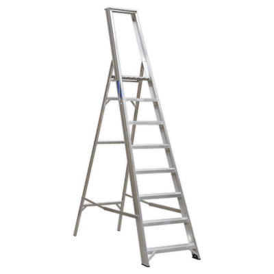 Sealey AXL8 Aluminium Step Ladder 8 - Tread Industrial BS 2037/1 - AXL8 - Sealey Tools UK - Trade Counter Direct