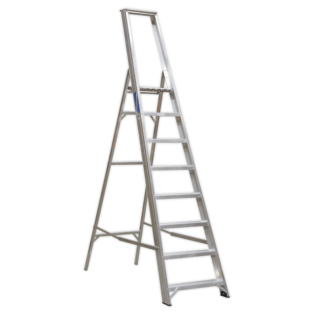 Sealey AXL8 Aluminium Step Ladder 8 - Tread Industrial BS 2037/1 - AXL8 - Sealey Tools UK - Trade Counter Direct